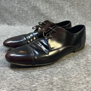 Kurt Geiger Marshall Deep Wine Leather Dress Oxford Loafers EU Size 41 US 8 FLAW